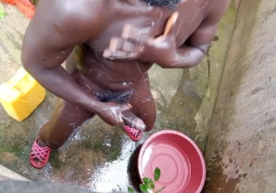 Nudist African Boy with Very Huge Black Get with Perfect Outdoor Massage