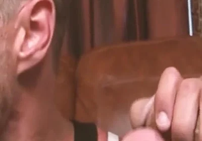 Thirsty for Cum Horny Gay Man Enjoys the Two Cocks of His Muscular Colleagues in a Threesome