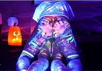 Femboys Messy Halloween Flip Fuck With Glow Paint