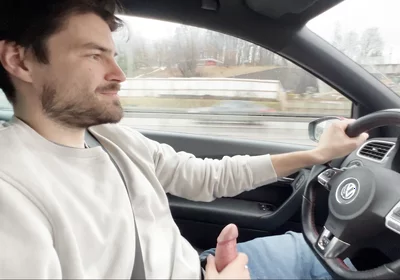 Almost Crashed the Car When I Jerked Him off and Him After His Orgasm