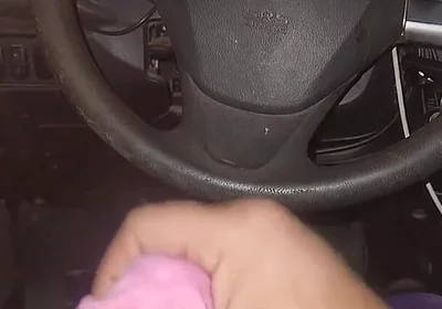 Using Pink Panties to Jerk off in My Car.