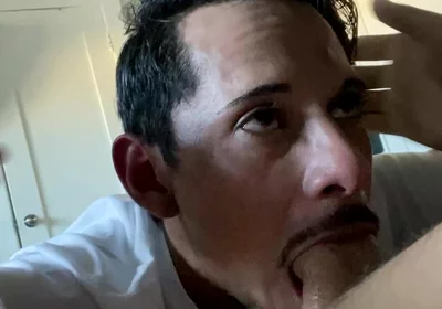 Latino Papi Swallows Huge Load From Big White Cock