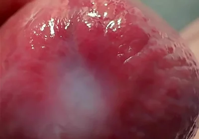 Macro Cum Shot. Ultra Close-up Ejaculation