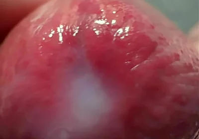 Macro Cum Shot. Ultra Close-up Ejaculation