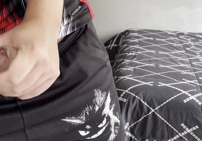 Nerd Wearing Gengar Shorts Masturbating Intensely