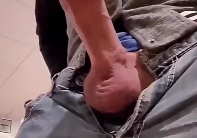 Sneaky Big Cock Has Massive Cumshot
