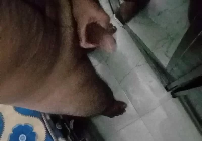 Oiling my big dick in the bedroom and masturbating Infront of mirror