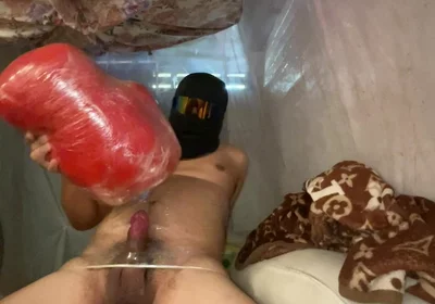 Unwrap My Cock to Fuck Teddy Bear Till Cum Outside.