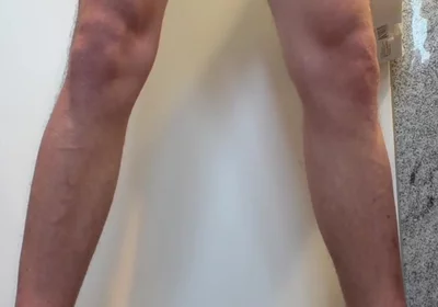 Young Cock Dripping on the Bathroom Tiles in the Morning