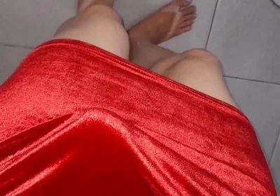 Crossdresser Cum Inside Sexy Velvet Dress