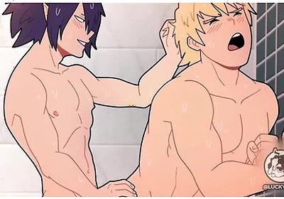 Car Toon - Tamaki Vs Mirio In The Gym Shower, Gay Porn Version Of The Anime My Hero Academia