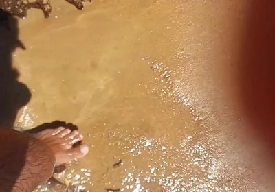 Sissy Ladysilva Walks Naked on the Beach with Her Hot Ass Tanned and Masturbating His Cock Until She Cums