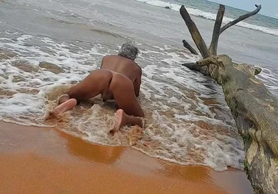 Sissy Ladysilva on the Beach Tanned Naked Showing off Her Sexy Mark Hot Ass