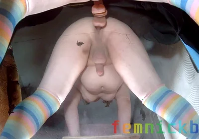 Fat Sissy Femboy Playing with His Little Toy