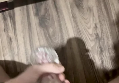 Horny Twink Needed a Release. Big Cumshot, Fucking a Flashlight, Intensive Masturbation. POV 4K Full HD