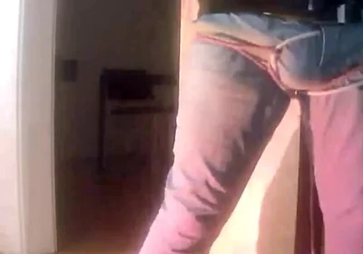 Pee Desperation: Tied up Guy Tries to Withstand While His Cock and Balls Are Played with. He Gets a Boner and Finally Wets Himself