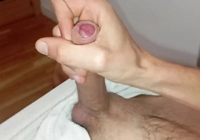 Skinny Moreno Jerks off This Beautiful Huge Fat Cock and Cums Slowly in Squirts