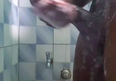 20y BBC Nasty Jerking off in His Shower Cleaning up His Cock
