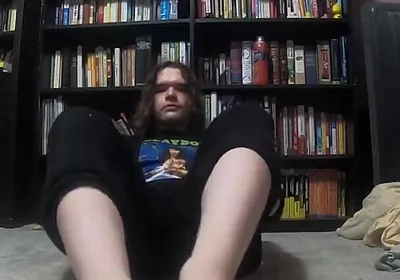 Chubby Boy Gives His Dildo a Footjob