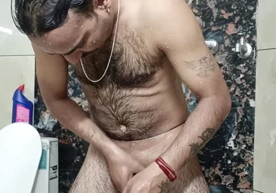Indian Desi Man Enjoy Shower and Sucking