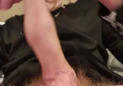 Stretching My Big Uncut Cock