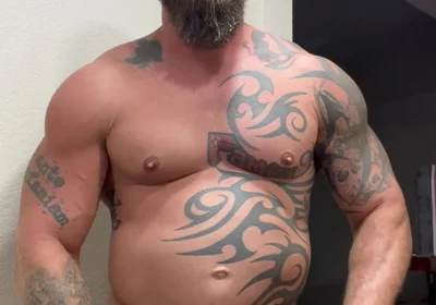 Tattooed Viking Flexes While Stroking for You