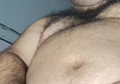 Fat Man Eating and Burping