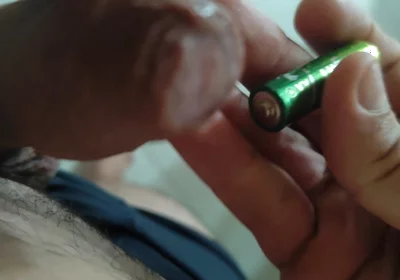Inserting Electric Batteries Inside the Wet Dick