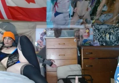 Fat Sissy with Pig Tails Dances Then Plays with Fat Hole