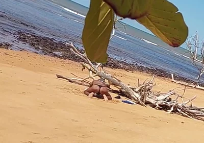 Ladysilva Was Filmed Hiding Tanning Her Hot Ass on the Beach
