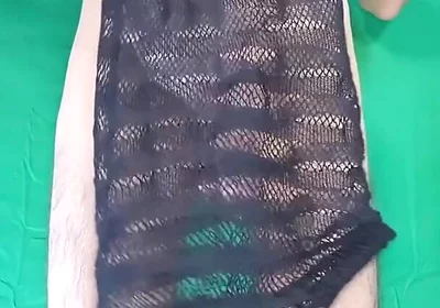 Black Fishnet Dress to Nude