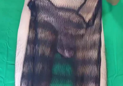 Black Fishnet Dress to Nude
