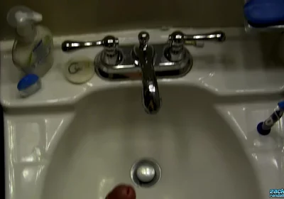 POV Cock Stroking in the Bathroom