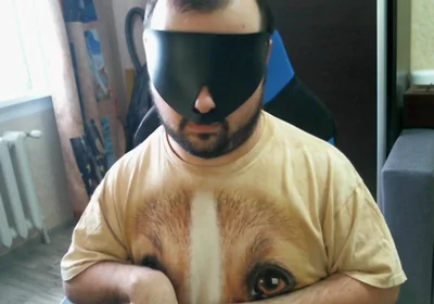 Disabled Person Trains His Mouth Before a Blowjob