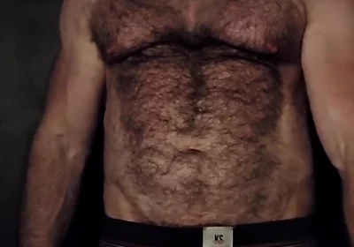 Hairy Muscle Bear Showing off