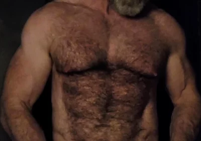 Hairy Muscle Bear Showing off