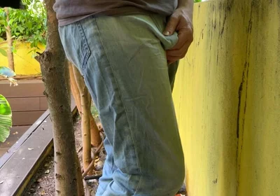 Guy Is Desperate to Pee and Tries to Hide From His Friend but Wets His Pants
