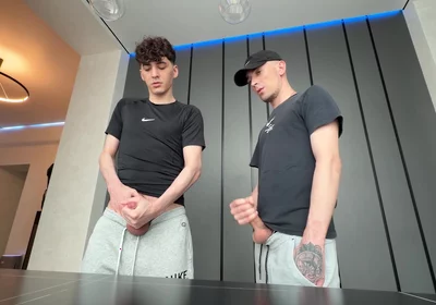 We Jerked off Together and a Lot of Cum