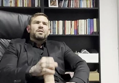 Handsome Guy Masturbates in Suit