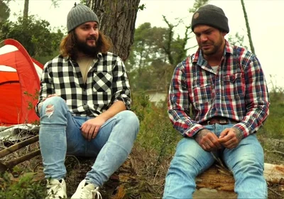 Two Friends Jerkoff in the Forest