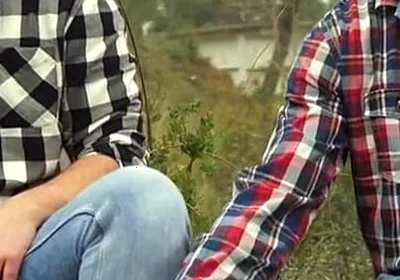 Two Friends Jerkoff in the Forest
