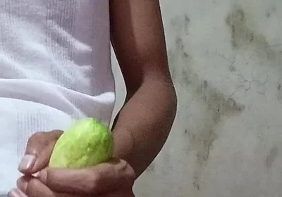Jujut Expression Playing Solo Using Cucumbers That Have Been Hollowed Out