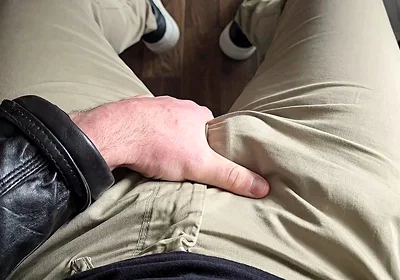German Voice Humiliates You. Leather Jacket. Hard Cock Drips Precum. Red Calvin Klein Boxers