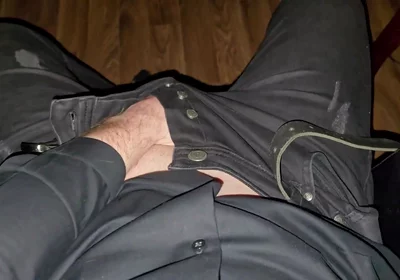 After Work Jerk off - Handsome Stud Unzips Thick Cock & Jerks Hard