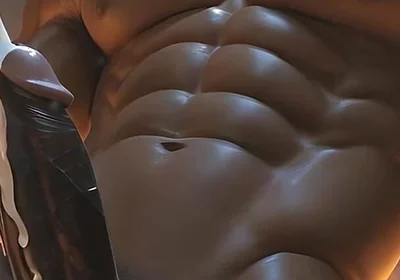 Black Muscle God Dildo Cum Explosion - Ai Video