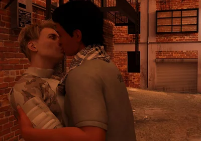 Summer Vacation - Two Gay Army Boys Kiss