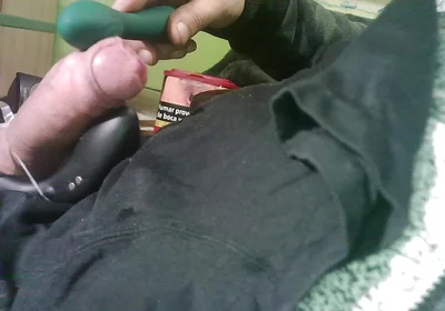 Double Toy Vibrating at the Tip Until Ejaculation