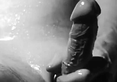 Oily Masturbation and Cum with 2 Cameras in Black and White