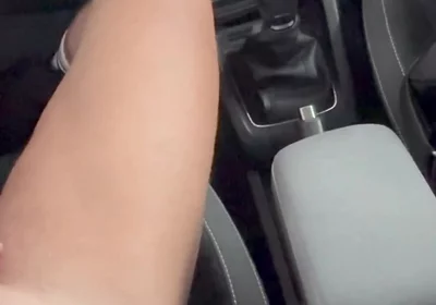 Jerk off My Big White Cock in the Car