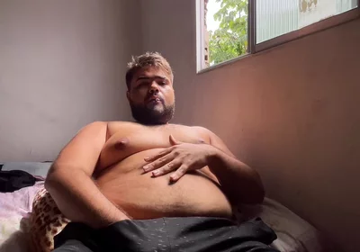 Fat Gay Sweaty Shaking Hairy Ass on All Fours, Front Hard Rolls Cumming